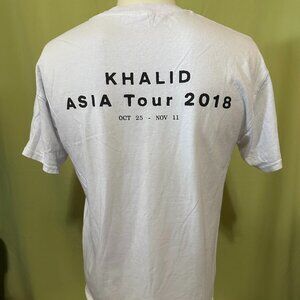 Khalid American Teen Asia Tour 2018 Men's White Shirt Medium Gildan Right Hand